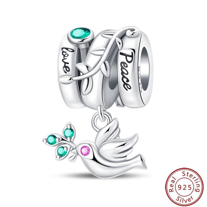 

New Metal Tree Peace Dove Olive Branch Love And Charms Beads 3Mm Make your own Fine Accessory Making Elegant Fashion Beautiful Lovely Exquisite