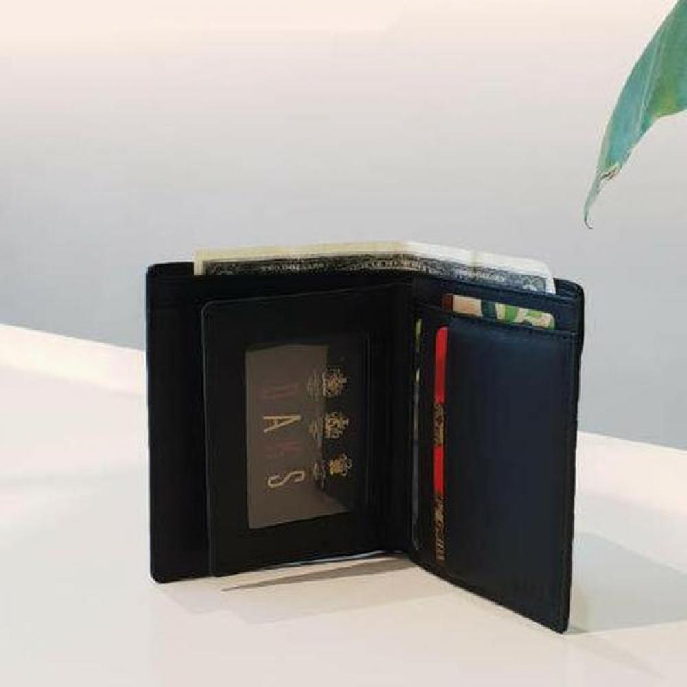 Daks Black Dd Plate Logo Matte Leather Wallet Dbwa3e362bk