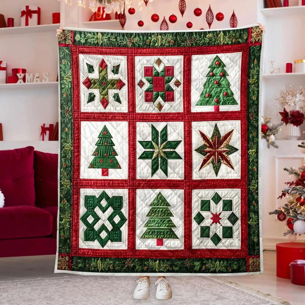 Christmas Village Blanket Cozy Winter Holiday Throw Blanket Snowman House Quilt for Sofa Couch Bed Xmas Home Decor Blanket Gift
