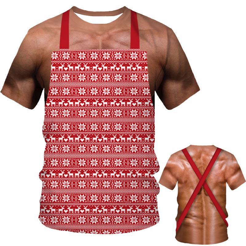 New Muscle Man Christmas Funny 3D Printed Mens T-shirt Fashion T-Shirt Casual Men Women Kids Tees Top