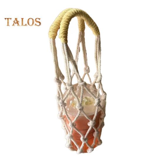 Bolsa bandolera tejida a mano para tazas, portavasos reutilizable tejido a mano, portavasos de té y café frío, fundas decorativas para vasos de agua