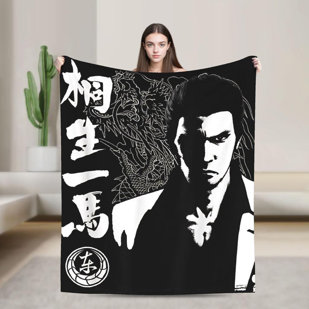 Yakuza Ichiban Blanket Flannel Decoration Like a Dragon Game Multifunction Warm Throw Blanket for Bed Travel Bedspreads