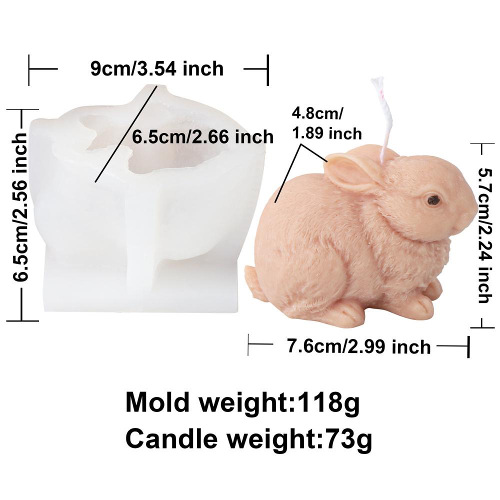 

New Easter Rabbit Silicone Candle Mold DIY Bunny Gypsum Soap Mold Animal Resin Making Crafts Casting Molds Party Gift