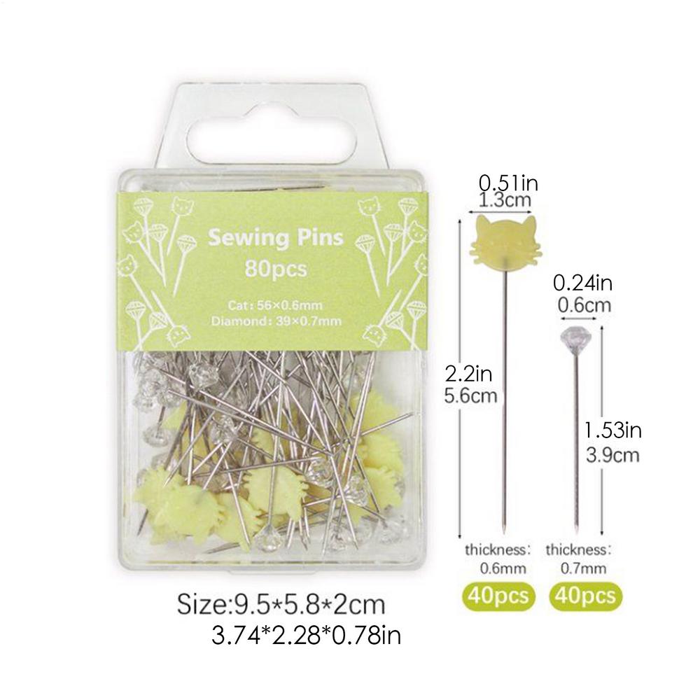 Straight Pins 80pcs Quilting Pins Fabric Fixed Needle for Dressmaker Quilting Supplies for Crafts Making Sewing Project