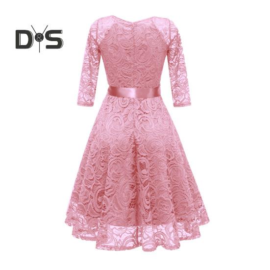 Women Prom Dress V Neck Back Zipper Bow Belt Tight Mid Waist Flower Embroidery A-line Loose Hem Long Sleeve Double Layers Elegant Party Banquet Midi