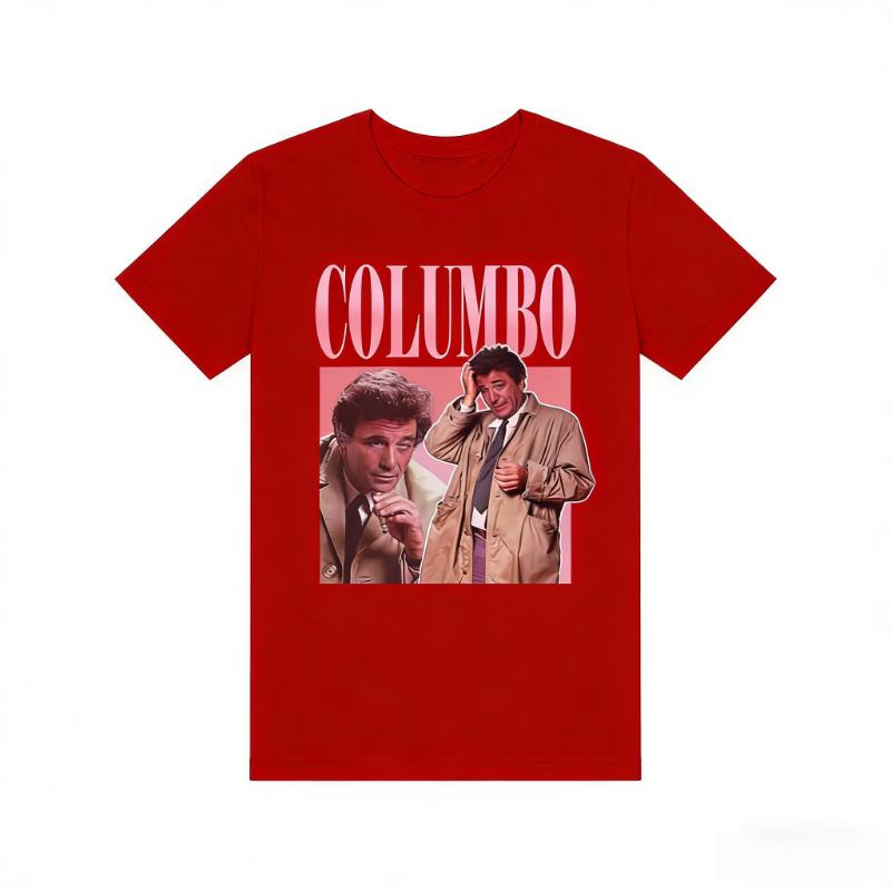 Columbo Fan Retro 90s Vintage Bootleg Rap Meme Holiday Fashion Valentines Day Printed TShirt Tops Gift Summer Shortsleev