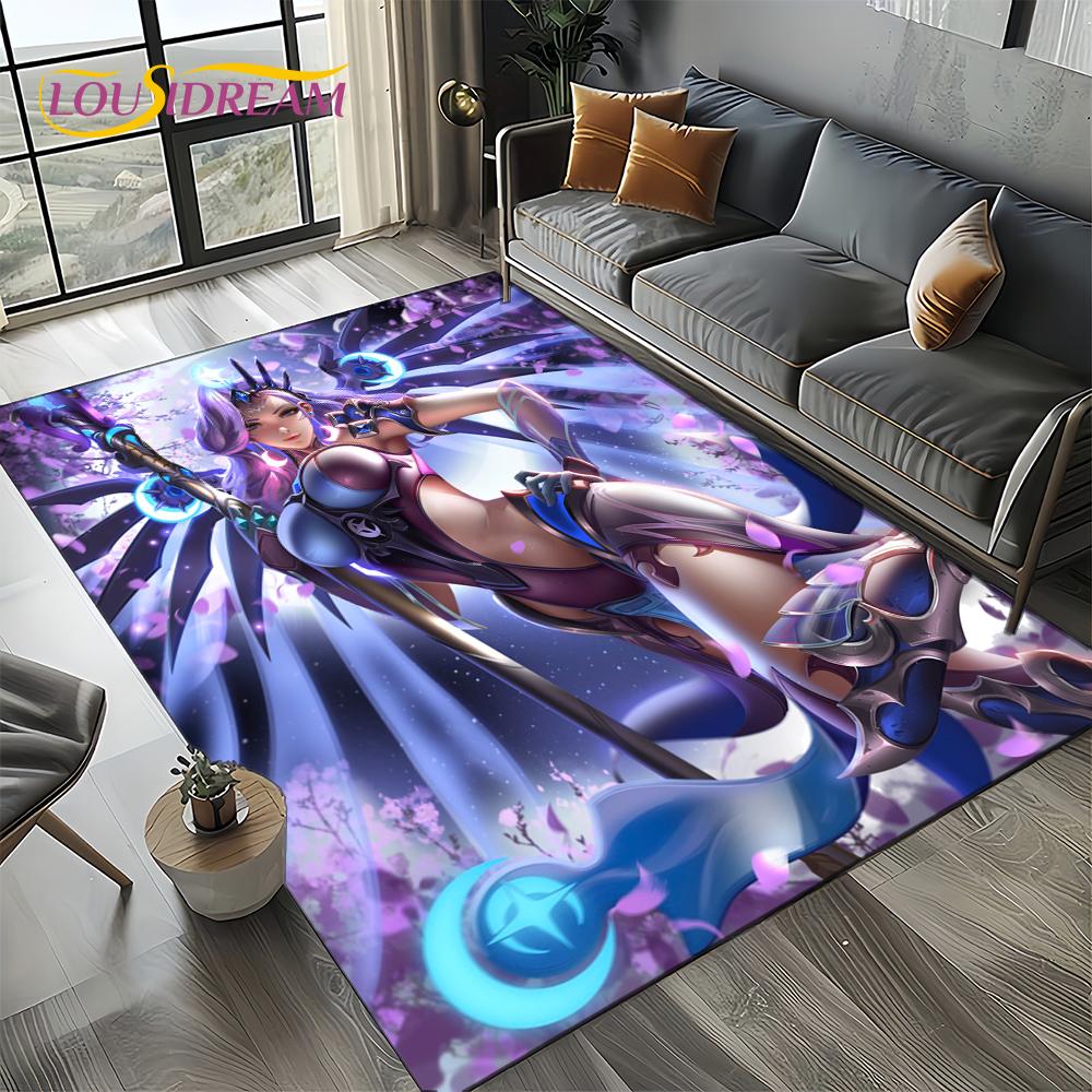 3D Sexy Krajka Krásná Dívka Dáma Kreslená Anime Postava Koberec Kobereček pro Obývací Pokoj Ložnici Domácí Dekorace Pohovky, Protiskluzová Podložka na Podlahu