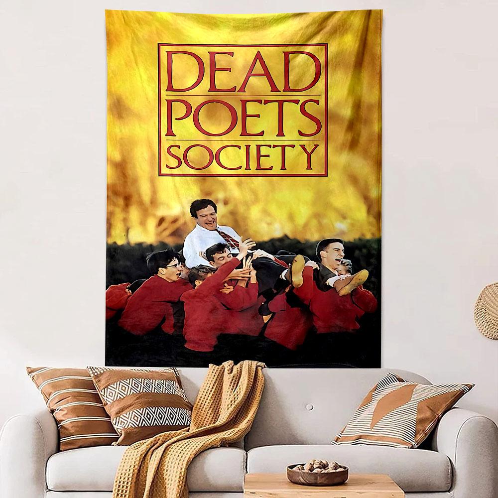 Dead Poets Society Tapestry Wall Hanging, Robin Williams Classic Film Art, Carpe Diem Wall Decor for Bedroom Dorm