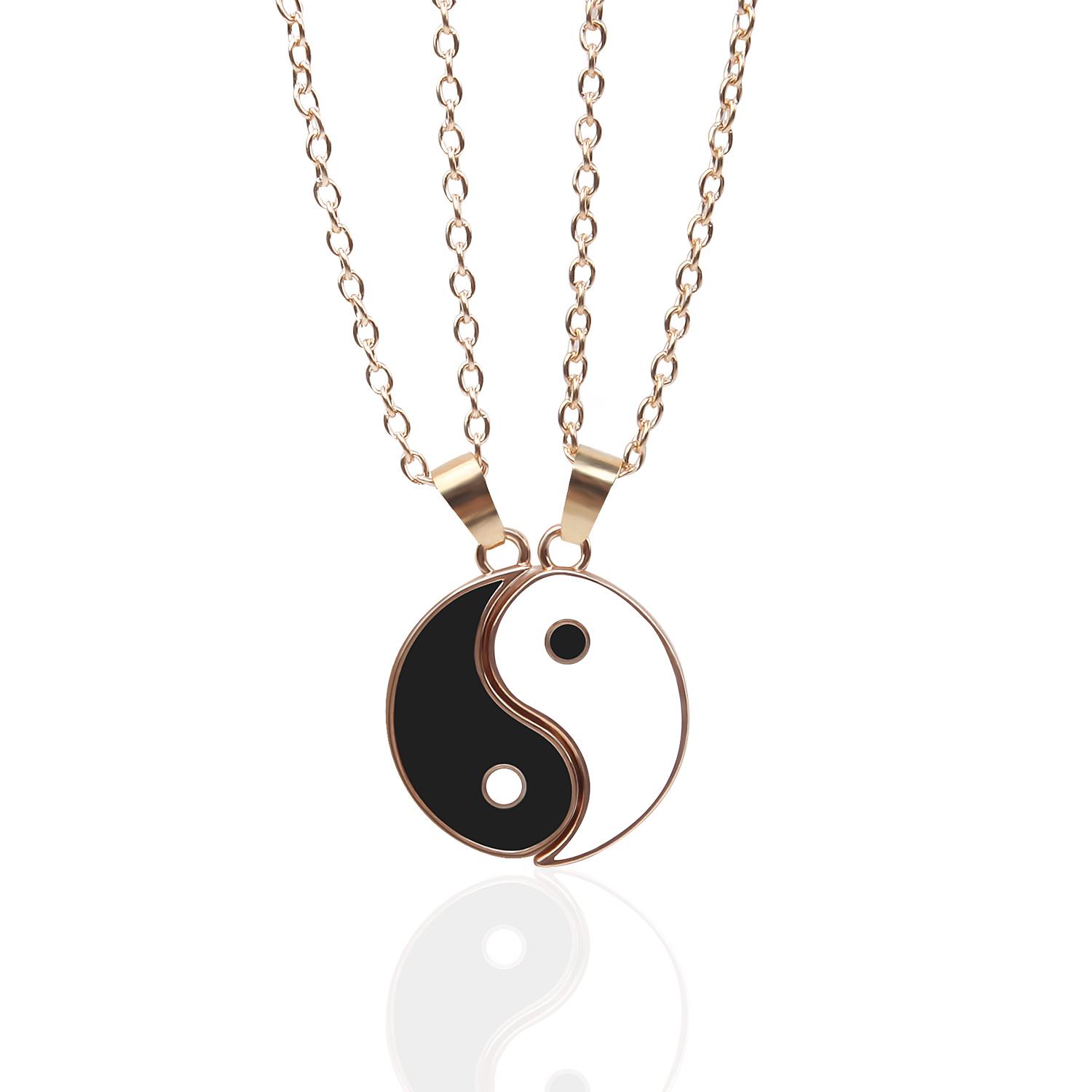 

2pcs YinYang Pendant Puzzle Piece Couple Necklace KTY