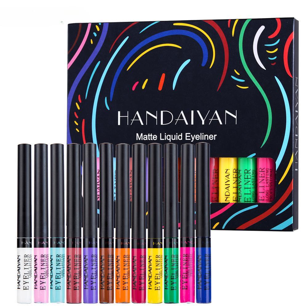 Kolorowy matowy eyeliner Wodoodporny szybkoschnący eyeliner w płynie Długotrwały makijaż oczu