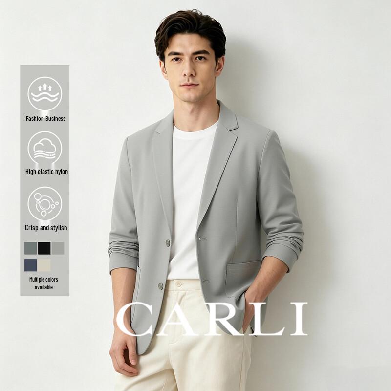 CARLI Men s Casual Solid Blazer 2XL серый