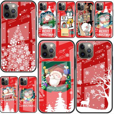 Świąteczny Kreskówkowy Bałwan Szklane Etui Na Apple iPhone 14 11 13 Pro 12 7 8 Plus SE 2022 XR X XS Max 6 6S Hartowane Etui na Telefon