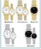 Sanda Trendy Diamond Roman Numeral Couple Watches - Steel Band, Waterproof Women's Wristwatch