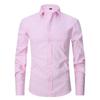 2025 Spring/Summer Men's Large Solid Color Casual Long Sleeve Shirt