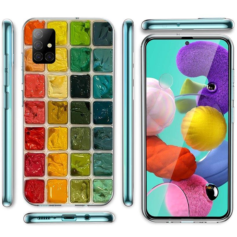 Watercolors Set Paint Palette Painting Box Phone Case For Samsung Galaxy A12 A52S A42 A32 A22 A51 A50 Note 20 Ultra 10 S10 Plus