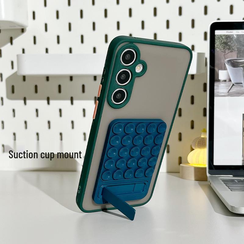 Silicone Suction Cup Phone Stand & Holder - Universal Folding Back Sticker.