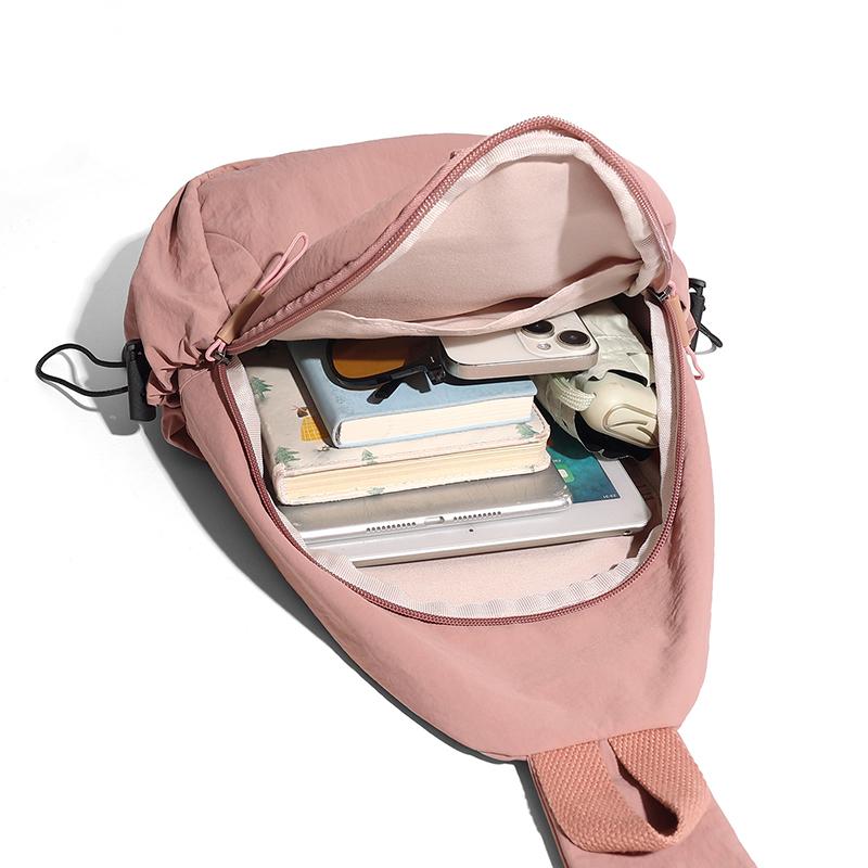 Chest Bag Women's Multifunctional Shoulder Crossbody Bag Lightweight Water-repellent Nylon Bag