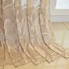 1pc Luxurious Golden Jacquard Window Sheer Curtain for Living Room, Bedroom, Balcony - Elegant Home Decor Window Treatment