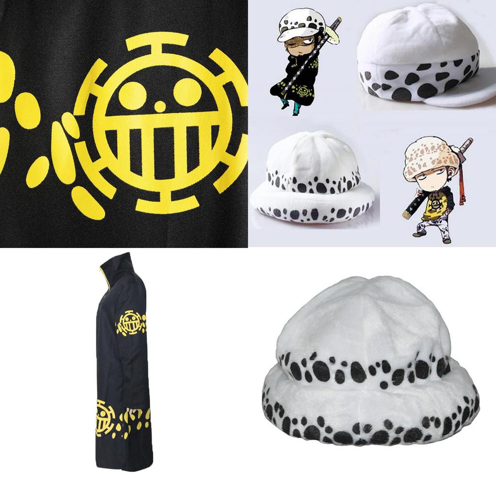 Exquisite One Piece Trafalgar Law Cosplay Costume Set With Cloak Pants And Hat