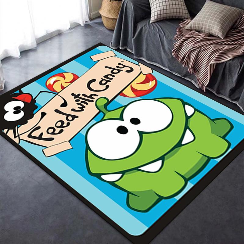 2025 Neuer Om Nom Stories Teppich für Wohnzimmer Schlafzimmer Zuhause Sofadekoration, Kinderspiel Rutschfeste Fußmatte100
