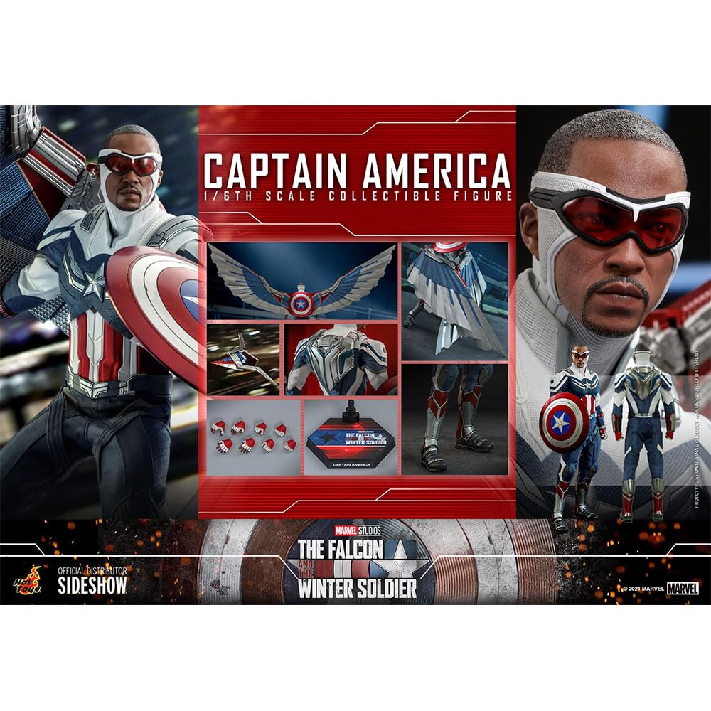 TV Masterpiece Falcon Winter Soldier Captain America Scale Figure Blue & 1/6