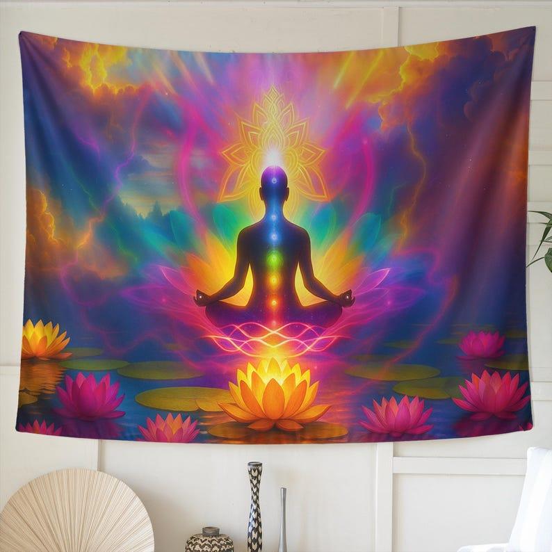 Chakras tapestry 75x100 чёрный