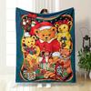 Festive Teddy Bears with Gifts, Candles, and Holiday Decorations. for All Seasons Blanket Lunch Break Throw Gift