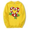 Christmas Hoodies Candy Cane Heart Hip Hop Fleece Round