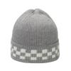 Autumn and winter new wool hat showing face small checkerboard jacquard warm cold hat knitted hat for men and women