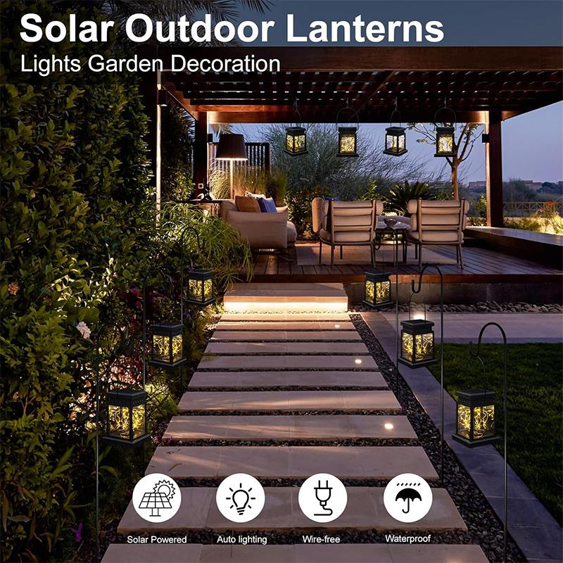 Solar Garden Lantern, Waterproof Outdoor Table Lamp, LED Decorative Hanging Lights For Patio, Yard, Landscape