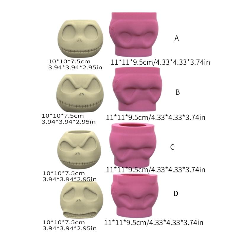 Versatile Silicone Mould for Skull Flower Pots Easy Demoulding Cement Planter Accessory for Enthusiasts Household