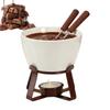 300ml Draagbare Keramische Fondue Mok Hittebestendig voor het Smelten van Chocolade Kaas & Dip, Dessertsfeesten, Picknicks & Kantoor Snacks