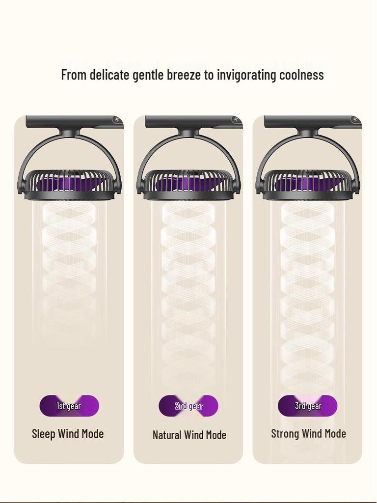 2026 Dual-Head USB Standing Desk Fan with Digital Display & Quiet Operation for Dorms