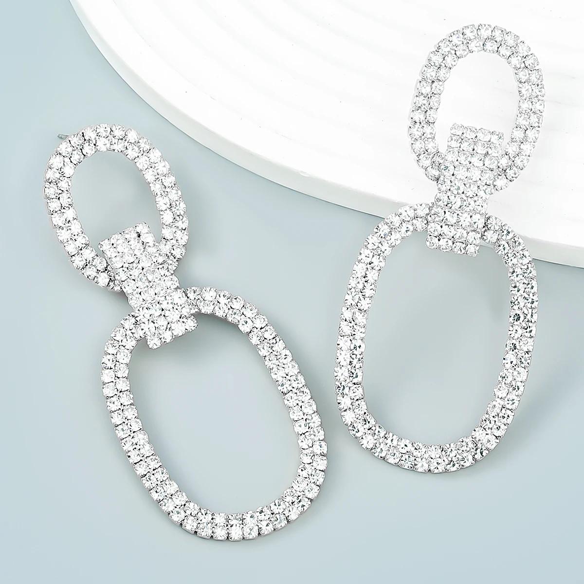 

Новые модные блестящие двусторонние висячие полые серьги со стразами, подвеска, темпераментные женские украшения