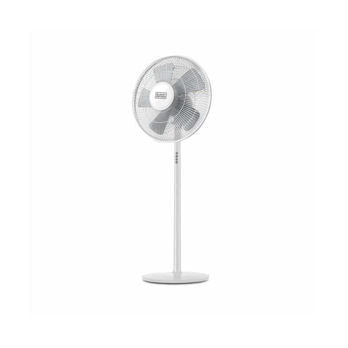 Ventilateur sur pied BLACK+DECKER BXEFP60E de 60W, 3 vitesses, 5 pâles, système automatique oscillation, inclinaison adaptable