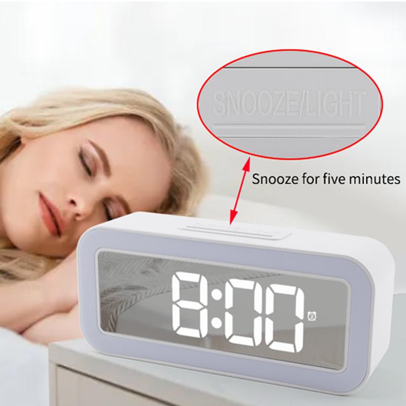 TS-3002 LED Digital Display Desk Clock Bedside Desktop Night Light Electronic Alarm Clock