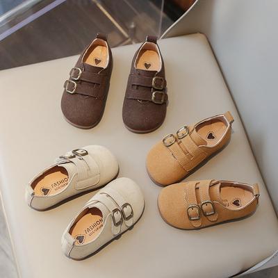 Nouvelles Chaussures en Cuir pour Enfants Chaussures Plates pour Filles Mode Printemps Automne Enfants Garçons Chaussures Mary Jane Décontractées Couleur Unie Semelle Souple