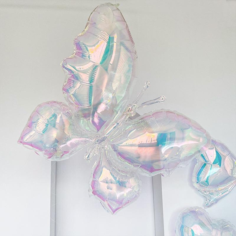 Laser, Colorful Butterfly, Heart-shaped Cake, Balloon, Birthday Party, Photo Props, Decorations, Background Wall Arrangement