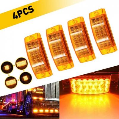 Amber Red 21-LED Side Marker Lights RV Truck Trailer Clearance Light Waterproof