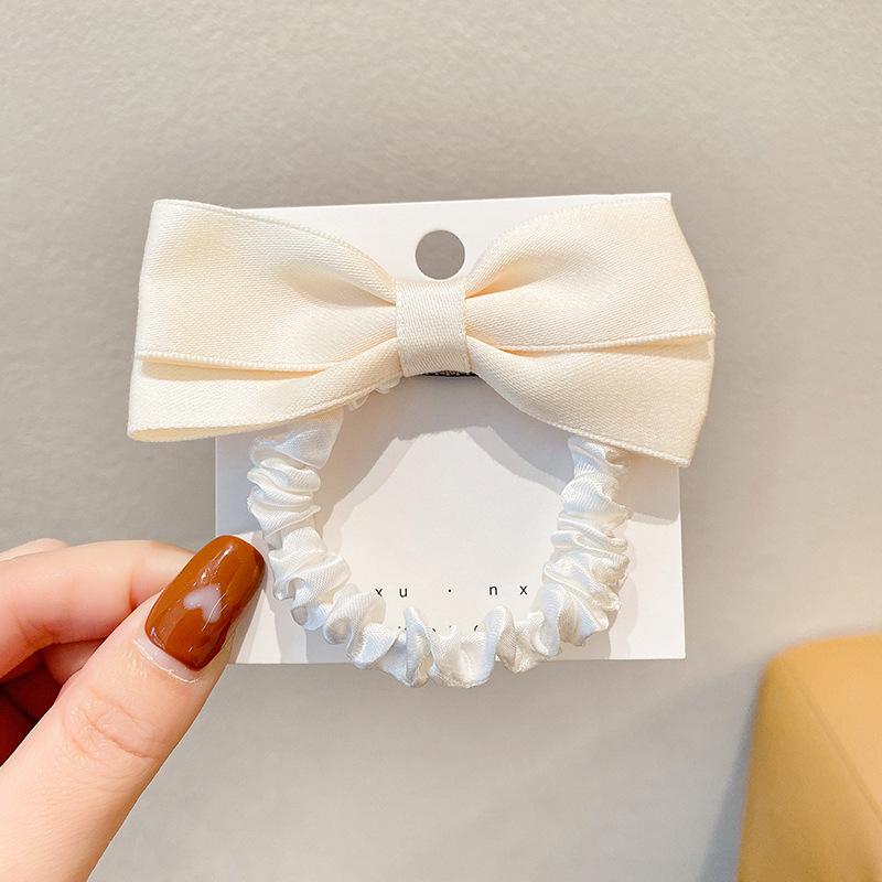 Women Cute Bow Rubber Bands Elastic Hair Bands Korean Headwear for Girls Solid Color Hairbands Headband Fashion Hair Accessories