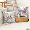 Watercolor butterflyflower Cushion Cover Natural Linen Organic Fabric DoubleSided Printing Sofa Home Decor Gift Pillow Cover