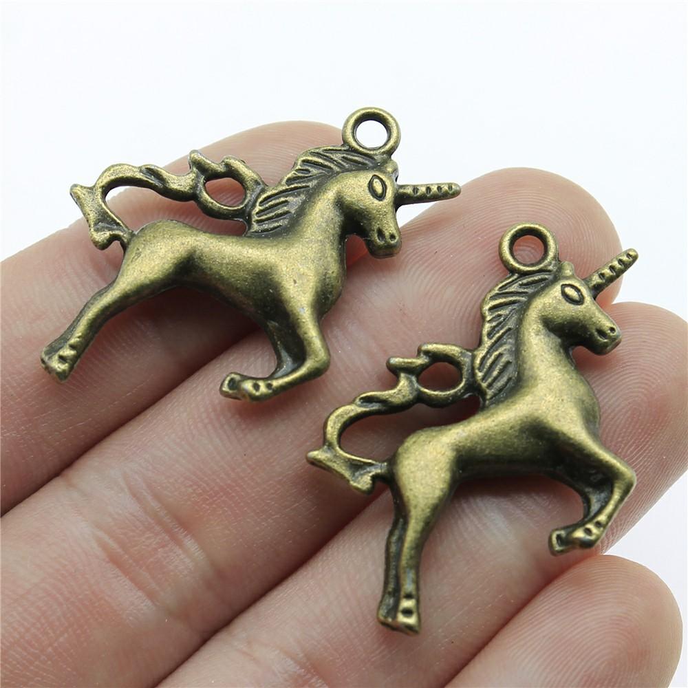 10 Stück Anhänger Pferd Einhorn Tibetische Bronze Silberfarbe Anhänger Antiker Schmuckherstellung DIY Handgemachtes Handwerk