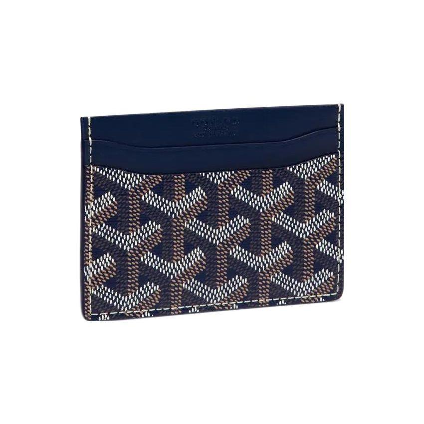 Goyard Porta-Cartões de Lona com Estampa Geométrica Saint-Sulpice e Blocos de Cor em Couro de Bezerro Porta-Cartões Unissex Cor-1 Cor-2 Cor-3 STSULPPMLTY