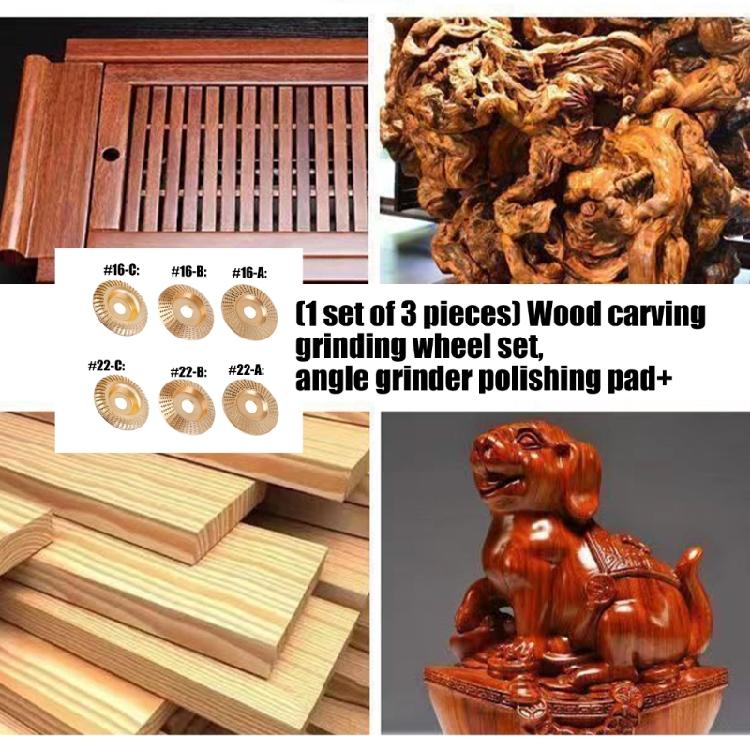 3Pcs Angled Grinder Accessories Wood Grinding Polishing Wheel Rotary Disc Angled Grinder Wood Carving and Rotary Burr Rasp Set Abrasive Disc