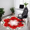 1pc Floral Garland Chair Carpet for Office, Round Non Slip Durable Large Size Office Carpet, Suitable for Office