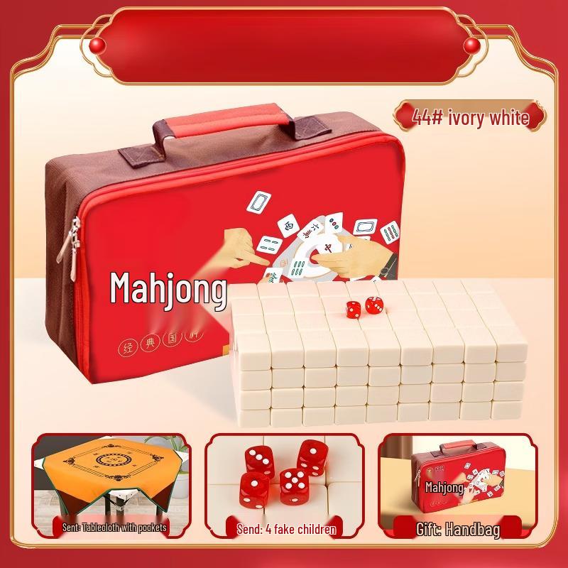 Premium Hand-Rubbed Melamine Mahjong Tiles Set
