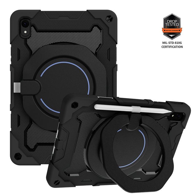 MatePad 11 Silicone PC Hybrid Case With Wrist Strap Kickstand Shoulder Shockproof Portable Tablet Cover