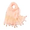 Korean Autumn and Winter Long Thickened Cotton Solid Color Lace Scarf Elegant Tassel Cotton Linen Decorative Scarf