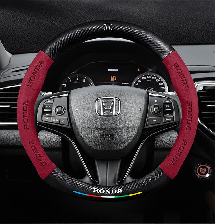 Honda UR-V 17-20 Winter Steering Wheel Cover - Genuine Leather, Suede, Carbon Fiber, Ultra-thin