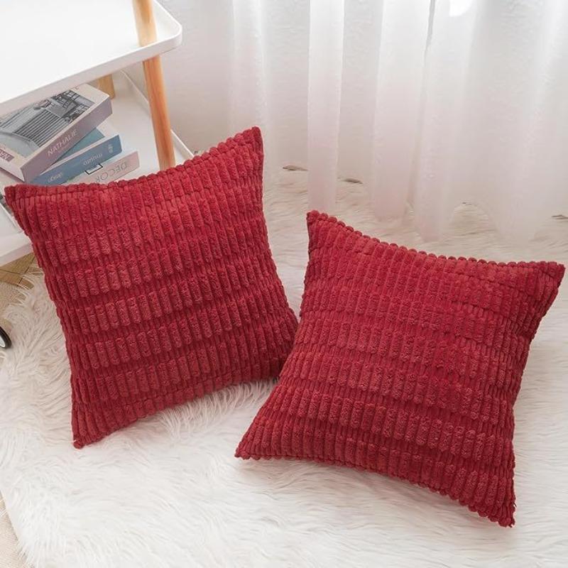 Soft Throw Pillow Covers Knitting Fur Solid Color Sofa Cushion Cover Waist Pillow Case Pillow Case Protector Office Sofa